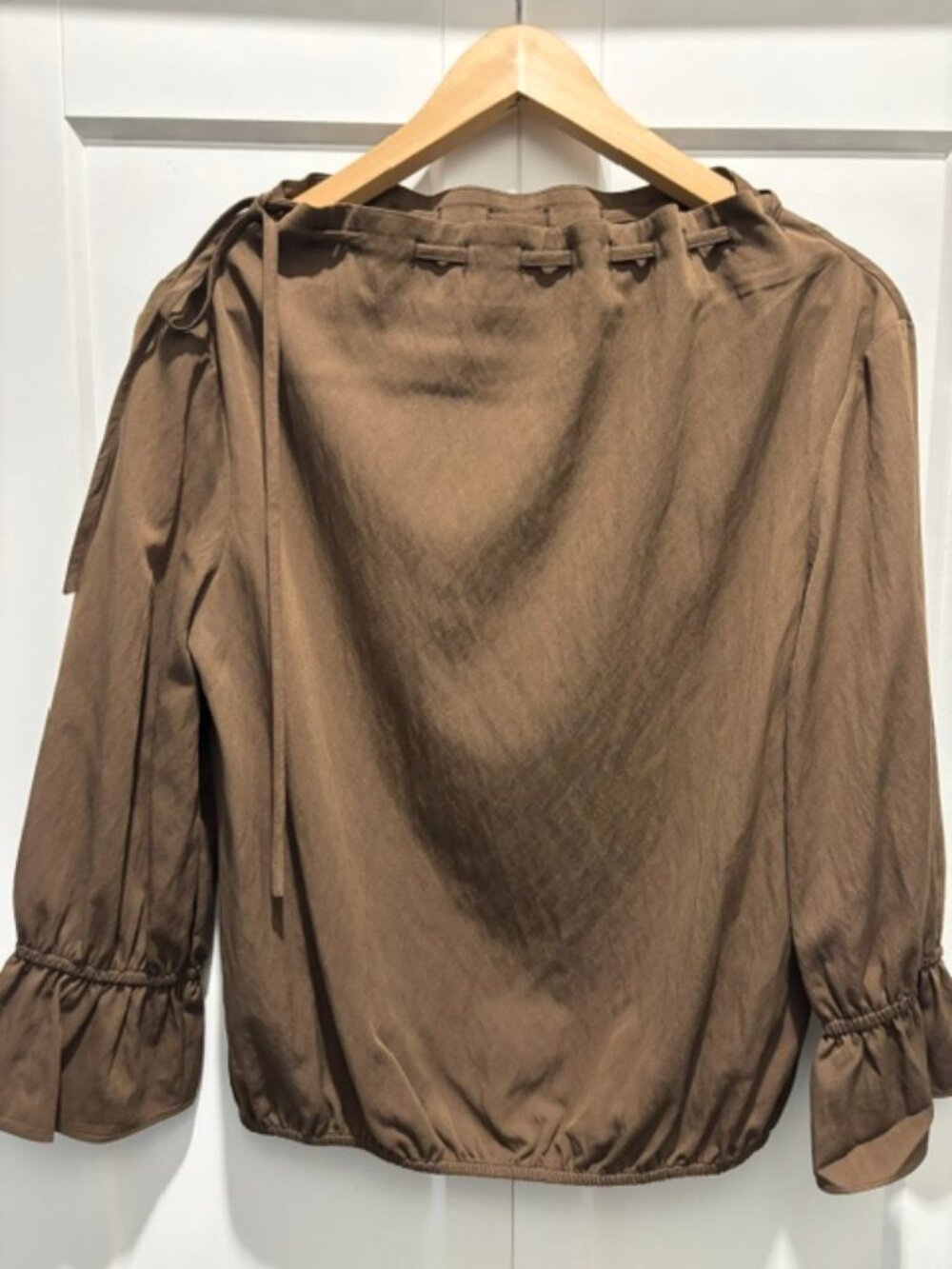 Cinched Mock Neck Blouse